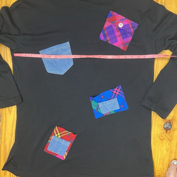 Vintage Carole Little Novelty Tunic Top Dress Size M Patchwork Multi Pockets EUC - Picture 4 of 16